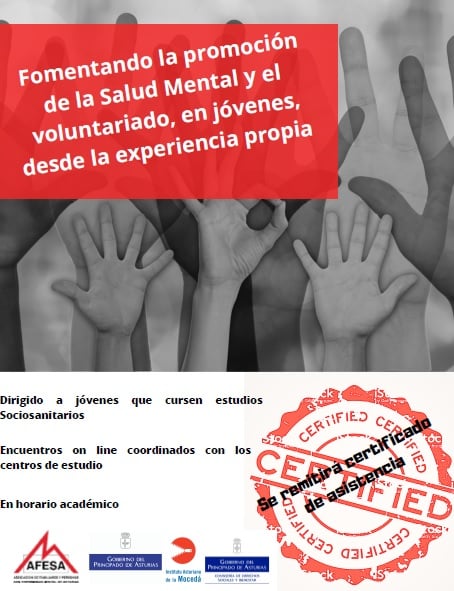 Cartel de Promoción de la Salud Mental y el voluntariado entre los y las jóvenes