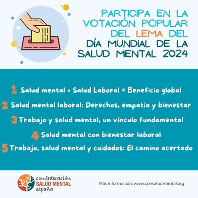 Vota por el lema del Día Mundial de la Salud Mental 2024