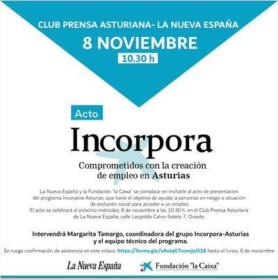 Presentación del Programa INCORPORA Asturias